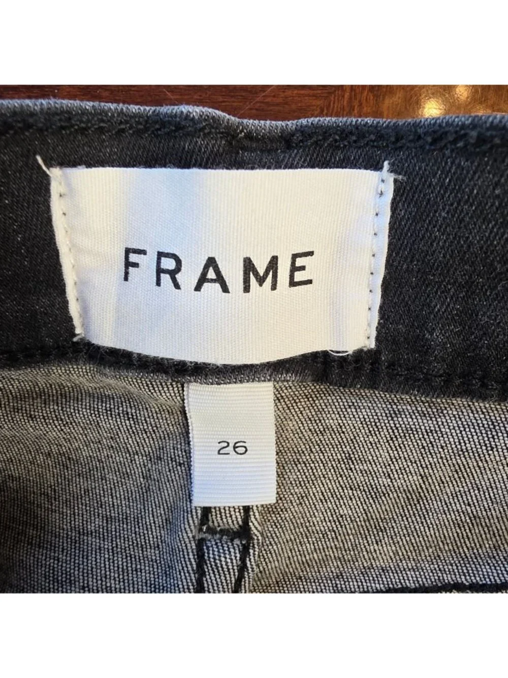 Frame Tinsley Straight Leg Jeans Gray Mid-Rise Stretch Denim Size 26